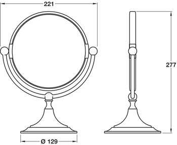 Mirror, Table, Freestanding, Height 277 mm, Width 221 mm, Carroll
