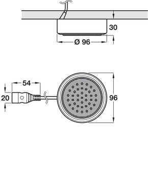 Downlight Housing, to Suit GX53 Downlights, Ø 96 mm, Rated IP20