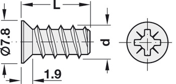 Varianta Screw, Countersunk Head, PZ2, for Ø 5.0 mm Hole