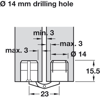 Zysa Hinge, 180°, Drilling Hole Ø 10-24 mm