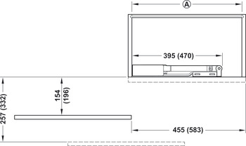 Door Opening Mechanism, Min. Cabinet Width 398-475 mm, for Door Width 450-600 mm