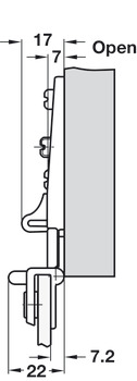 Glass Door Hinge, 180°, Sprung, for Inset Doors