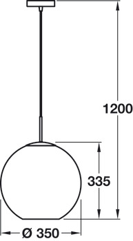 Ceiling Pendant, Medium, Ø 350 mm, Oberon