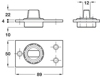 Patch Fitting Set, with Ceiling Bearing and Bottom Pivot, Startec
