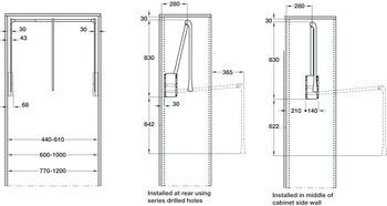Pull Down Wardrobe Rail, for Installed Height 850 mm, 2004