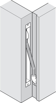 Door Loop, Concealed, Allows Hidden Cable Run Between Door and Frame, Steel