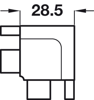 Profile Connector, for Internal Corners, for Profiles, Gola System B Plus