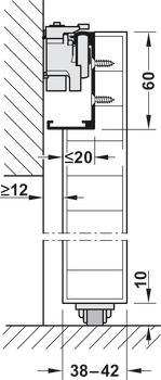 Complete Set, for 1 Sliding Interior Door, Slido D-Line43 80M