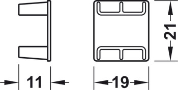 Shelf Connector, for Aluminium Frame System, Häfele Dresscode