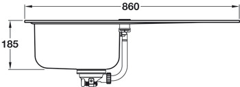 Sink, GROHE K500 Single Bowl with Drainer
