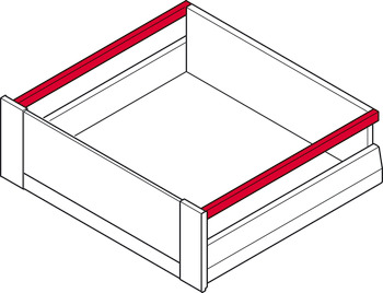 Rectangular Side Railing, for VIS Internal Pull Outs, Matrix Box P