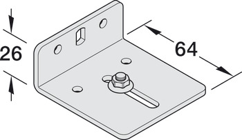 Side Fixing Mounting Bracket, for Sliding Wooden and Glass Interior Doors, Slido D-Line11
