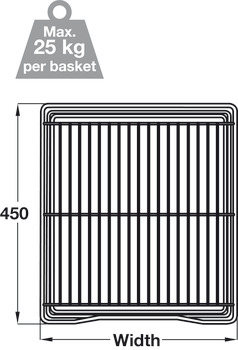 Pull Out Storage Basket Set, Chrome Linear Wire Baskets