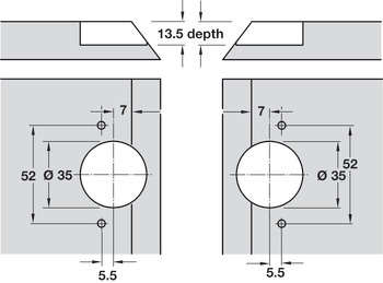Mitred Flap Hinge, for 45° Mitred Applications