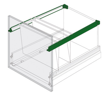 Adaptor Railing for Filing Drawers, for use with Rectangular Divider Railing Set