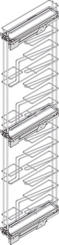 Bottle Pull Out Larder Unit, for Cabinet Width 150 mm, with 16 Bottle Wine Rack Vauth-Sagel VS TAL WIRO