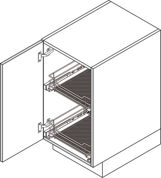 Pull Out Storage Baskets, with Chrome Wire Mesh Baskets, for Door Front Fixing Cabinets, Vauth-Sagel VS SUB Basket