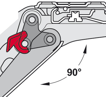 Opening Angle Restraint, for Limiting Opening Angle of 107° to 90°, Free Flap