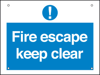 Fire Escape/Exit Mandatory Sign, 1 mm Thick, Rigid Plastic