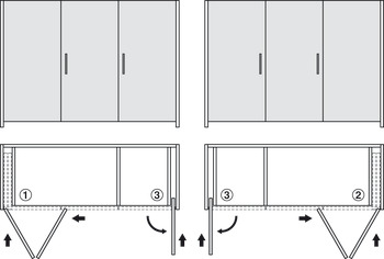 Fitting Set, for Folding and Pivoting Cabinet Doors, Hawa-Folding Concepta 25