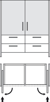 Fitting Set, for Pivoting Cabinet Doors, Soft Closing, Hawa-Concepta III 25/35 Pull