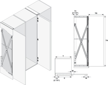 Complete Set, for Pivot Sliding Cabinet Doors, Hawa-Concepta