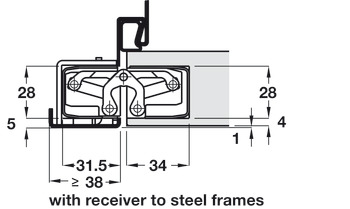 3D Hinge, 180°, Aluminium, Zinc Diecast and Steel, Tectus TE 340