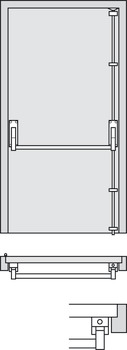 Push Bar Panic Bolt, Single, for Doors up to 2500 x 1300 mm (H x W)
