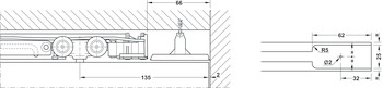 Mounting Plate, for Sliding Interior Glass Doors, Hawa-Porta 100 GW