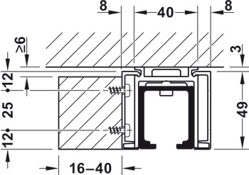Fitting Set, for Sliding Interior Pocket Doors, Hawa Junior 80/B