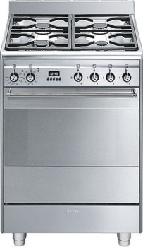 Cooker, Gas, with Multifunction Pyrolitic Oven, 600 mm, Smeg Concert