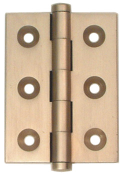 Butt Hinge, Button Finial, 50 x 38 mm, Brass