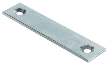 Connecting Plate, Screw Fixing, with Two Screw Holes, Galvanized Steel