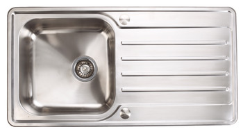 Sink, Stainless Steel Single Bowl and Drainer, 965 mm, Häfele Abbey