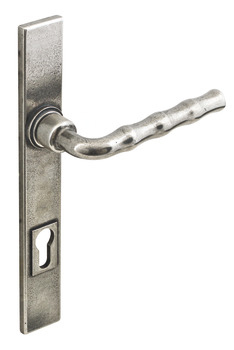 Lever Handles, on Backplates for Multi-Point Locking System, Solid Pewter, Takara