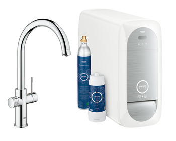 Tap, Dual Lever Monobloc Filter Tap, For Chilled Still or Sparkling Water, C-Spout, Grohe Blue® Home Duo