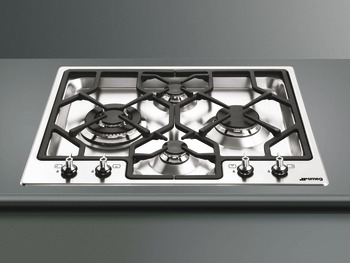 Hob, Gas, Ultra Low Profile with Additional Set of Linea Controls, 620 mm, Smeg Classic