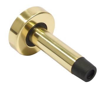 Door Stop, Wall Mounted, Overall Projection 86 mm, Brass Rubber Buffer