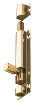 Barrel Bolt, Straight or Cranked Neck, Width 25 mm, Brass