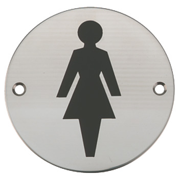 Graphic Sign, Ø 76 mm, 2 mm Thick, Stainless Steel, Brass or Aluminium