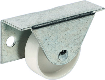 Fixed Single Wheel Castor, without Brake, Ø 35 mm, Side Plate Fixing for Underbed Boxes