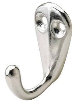 Coat Hook, Single, Aluminium, 30-35 x 36-42 mm