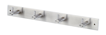 Coat Hook Rail, with 4 Hooks, Stainless Steel, 42 x 36 mm