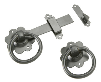 Ring Handle Gate Latch, Plain, Face Fixing, Steel