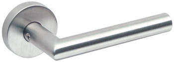 Lever Handles, on Round Roses, Straight, Ø 19 mm, 316 Stainless Steel