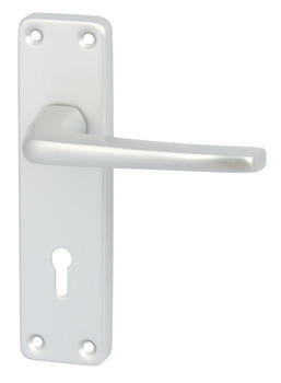 Lever Handles, on Backplates for Lever Lock, Aluminium, Cransley