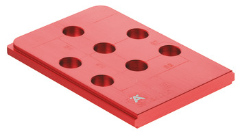 Drill Guide, Häfele Red Jig, for Connectors and Series Drilled Holes