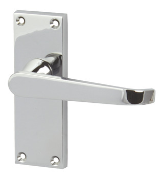 Lever Handles, Plain Victorian, on Backplates for Latch, Zinc Alloy