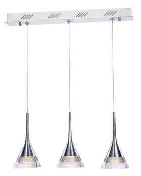 LED Ceiling Bar Pendant, Adjustable, Rated IP20, 3 Light, Jewel