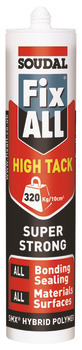 Super Strong Sealant and Adhesive, SMX Hybrid Polymer, Tube 290 ml, Soudal Fix All High Tack